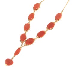 Coral Diamonds 14 Karat Yellow Gold Choker Necklace