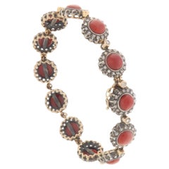 Coral Diamonds 14 Karat Yellow Gold Cuff Bracelet