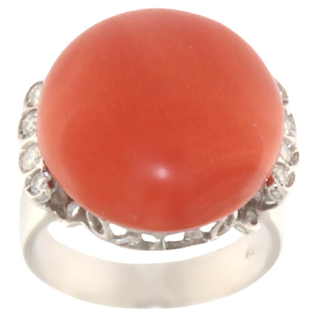 Coral Diamonds 18 Karat White Gold Cocktail Ring