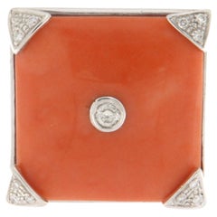 Coral Diamonds 18 Karat White Gold Cocktail Ring