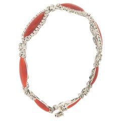 Coral Diamonds 18 Karat White Gold Cuff Bracelet