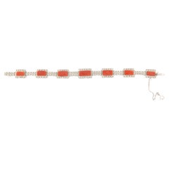 Coral Diamonds 18 Karat White Gold Cuff Bracelet
