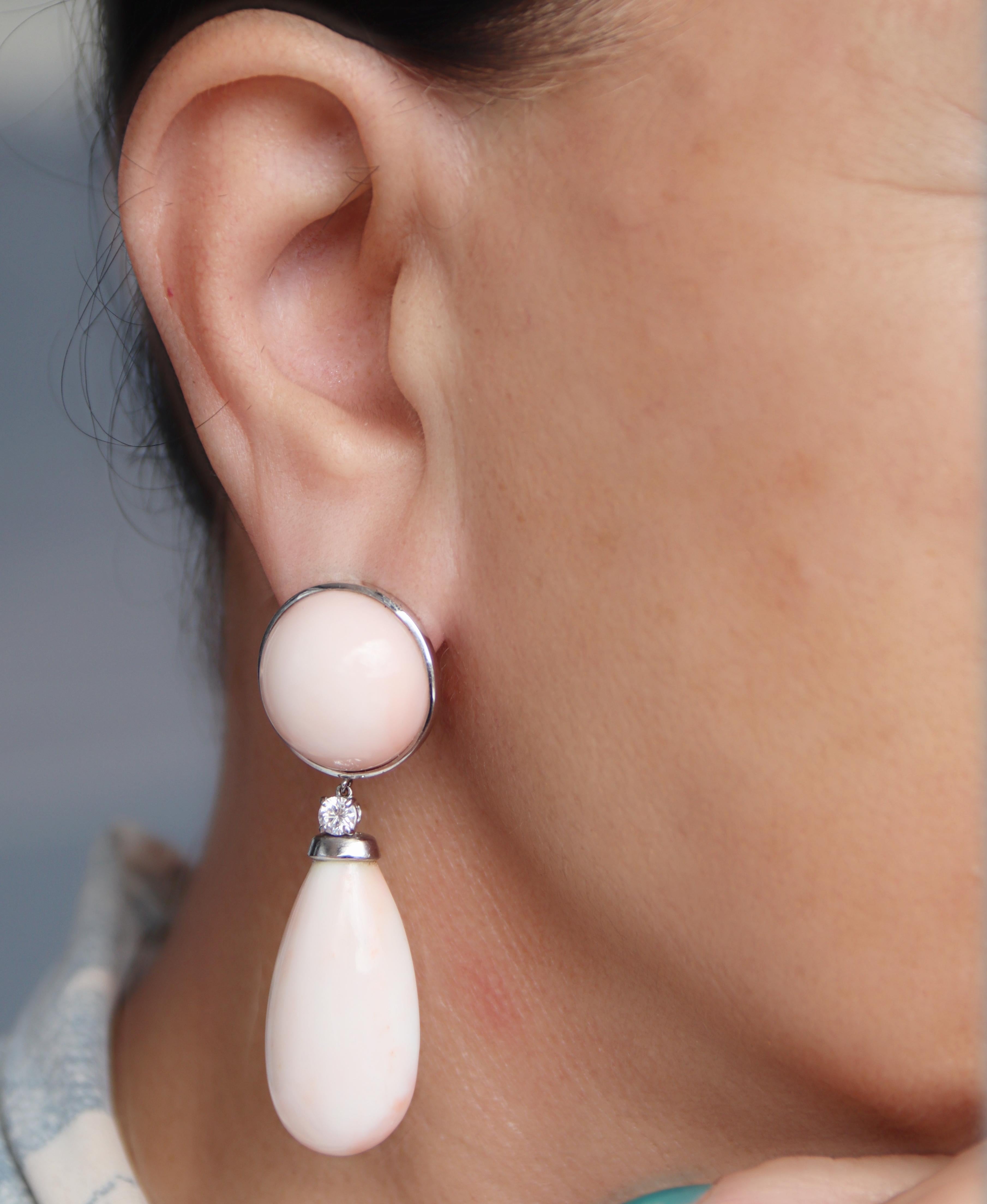 Coral Diamonds 18 Karat White Gold Drop Earrings 2