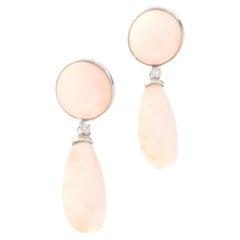 Coral Diamonds 18 Karat White Gold Drop Earrings