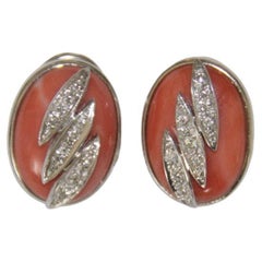 Coral Diamonds 18 Karat White Gold Stud Earrings