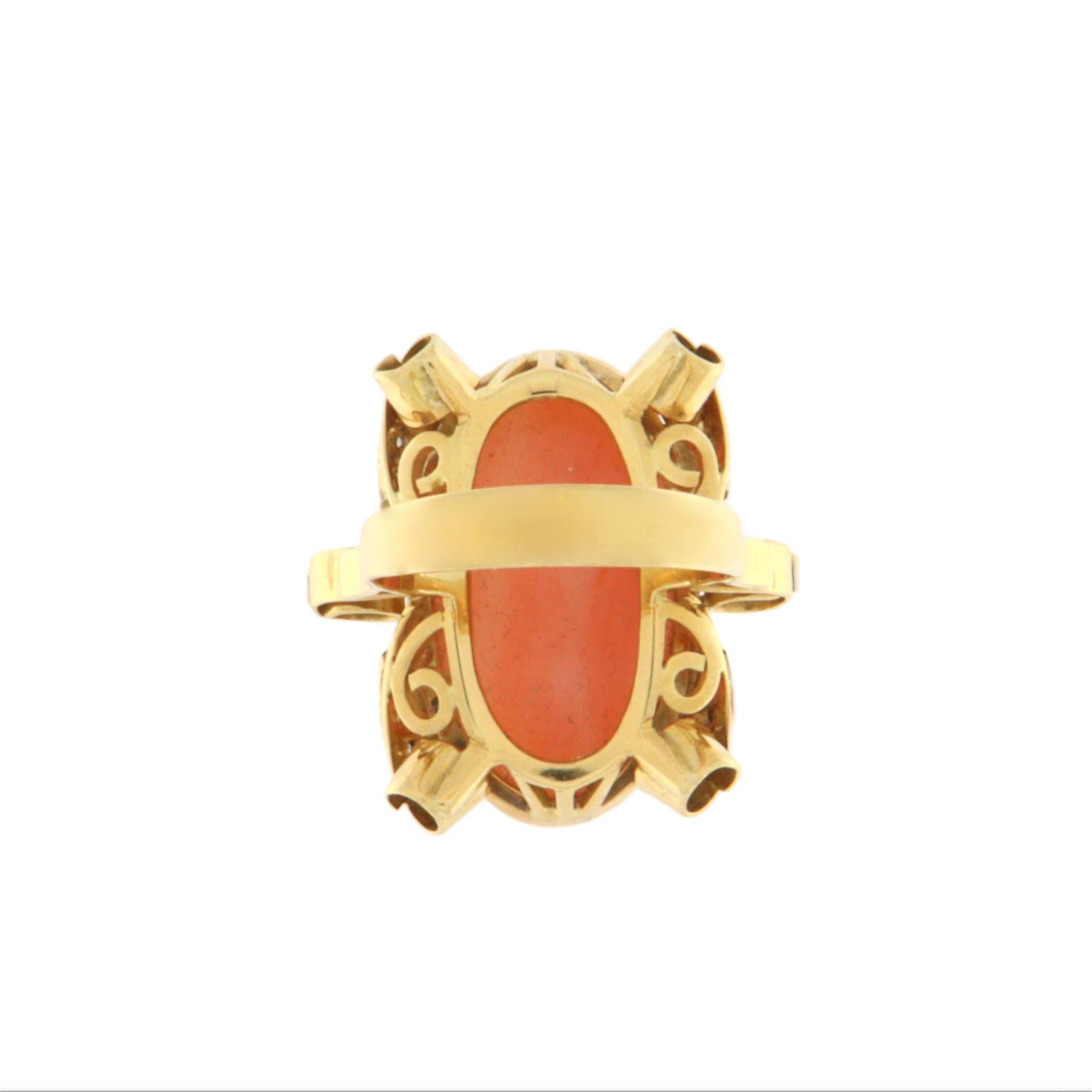 Bague cocktail en or jaune et blanc 18 carats avec diamants Neuf - En vente à Marcianise, IT