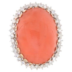Coral Diamonds 18 Karat Yellow And White Gold Cocktail Ring