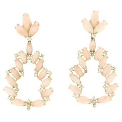 Coral Diamonds 18 Karat Yellow Gold Drop Earrings
