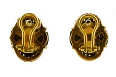 Oval Shape Pink Coral, Diamonds, Onyx, 14K Rose Gold and Silver Clip-on Earrings