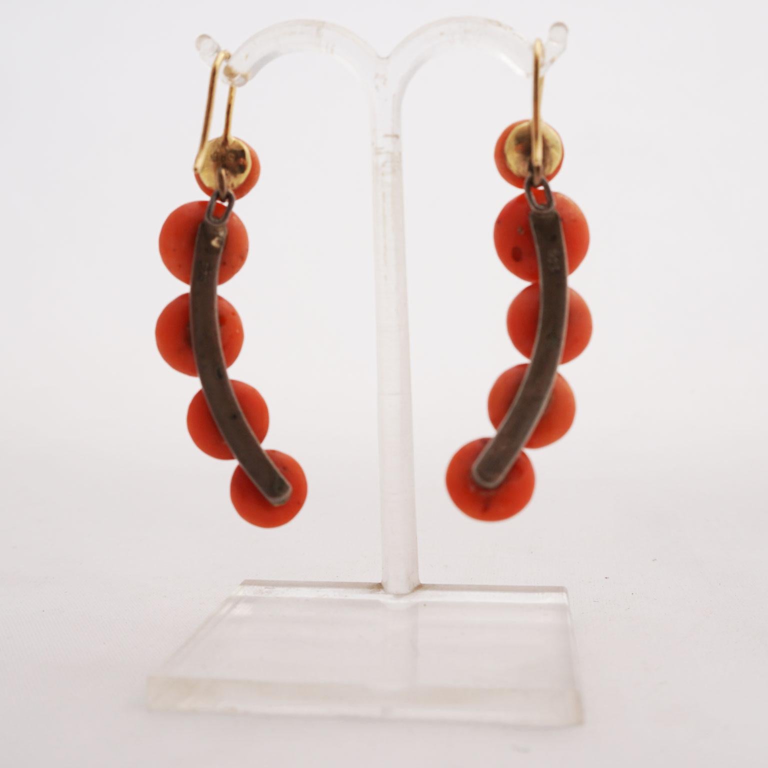 Coral Earrings in Hanging Form 1