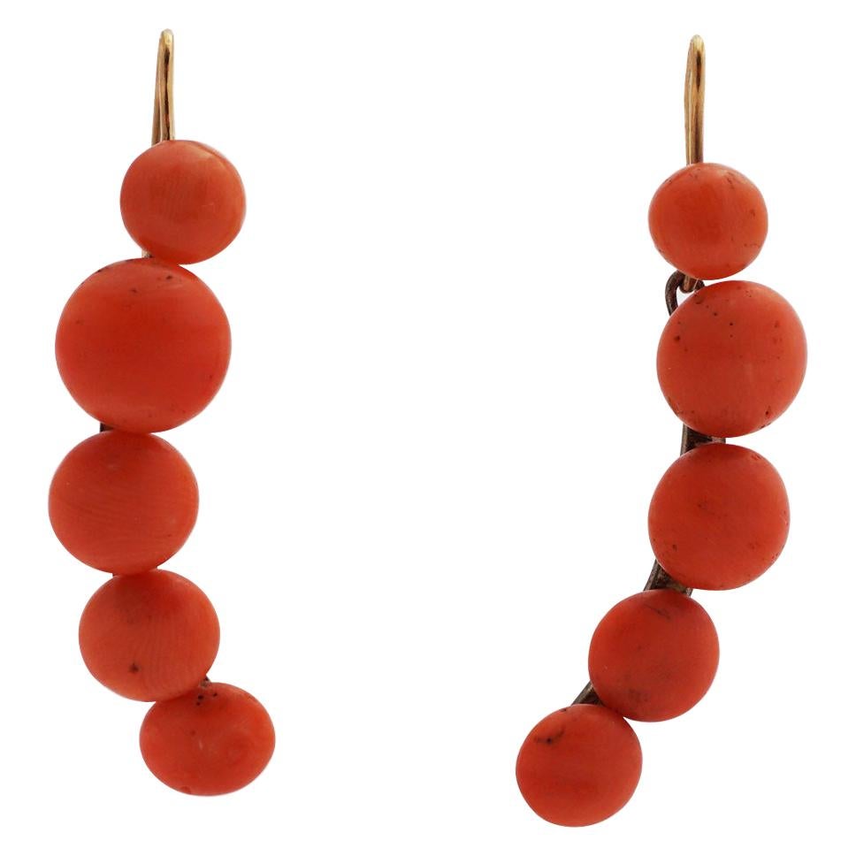 Coral Earrings in Hanging Form