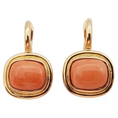 Coral Earrings Set in 18 Karat Rose Gold Settings