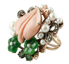 Coral Emeralds Pearls Agate Diamonds