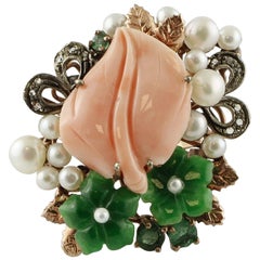 Coral Emeralds Pearls Agate Diamonds