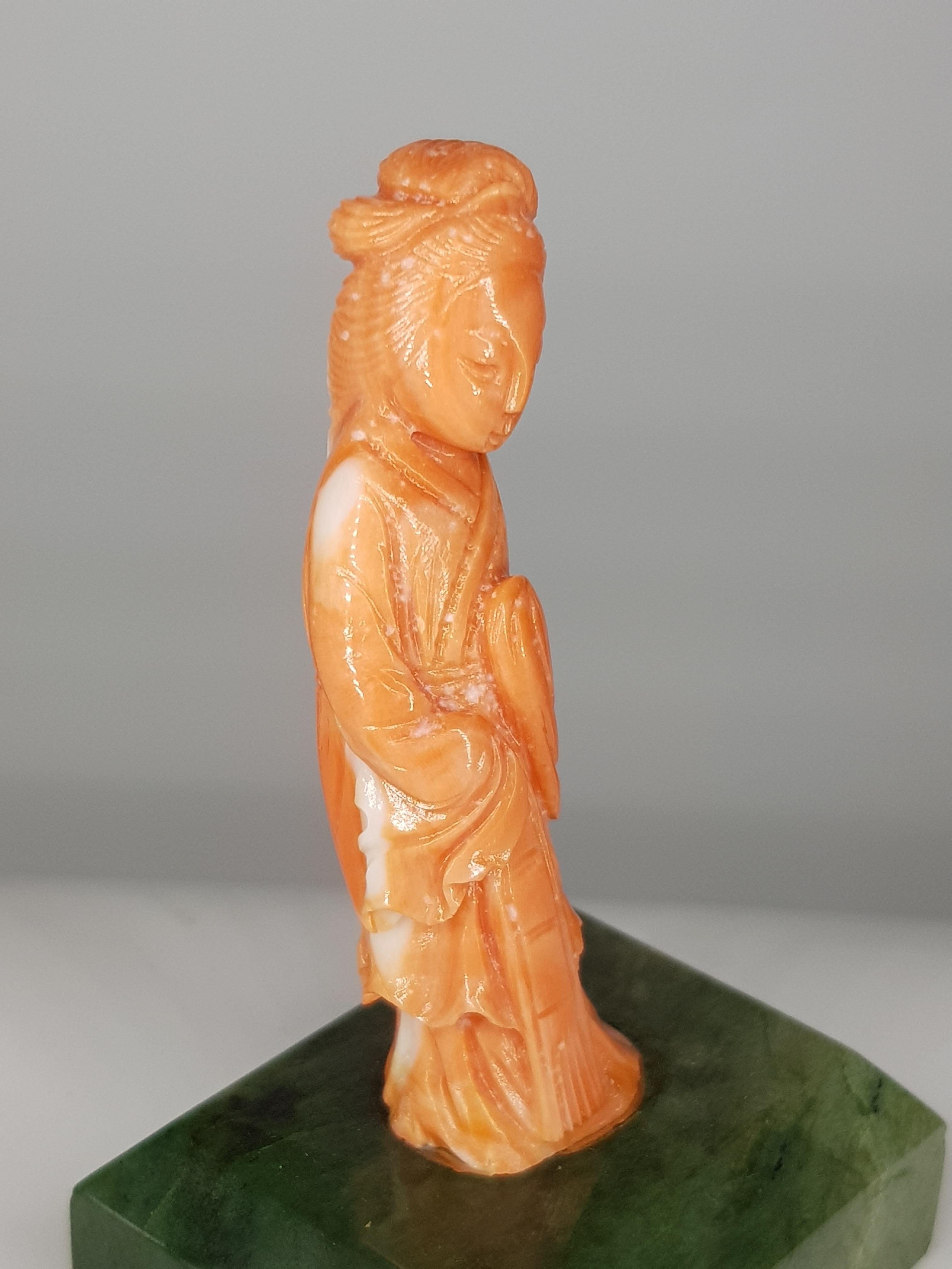 Coral Engraved Figurine For Sale 1