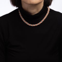 Coral Freshwater Pearl Choker Necklace Vintage 14k Yellow Gold Chain Strand