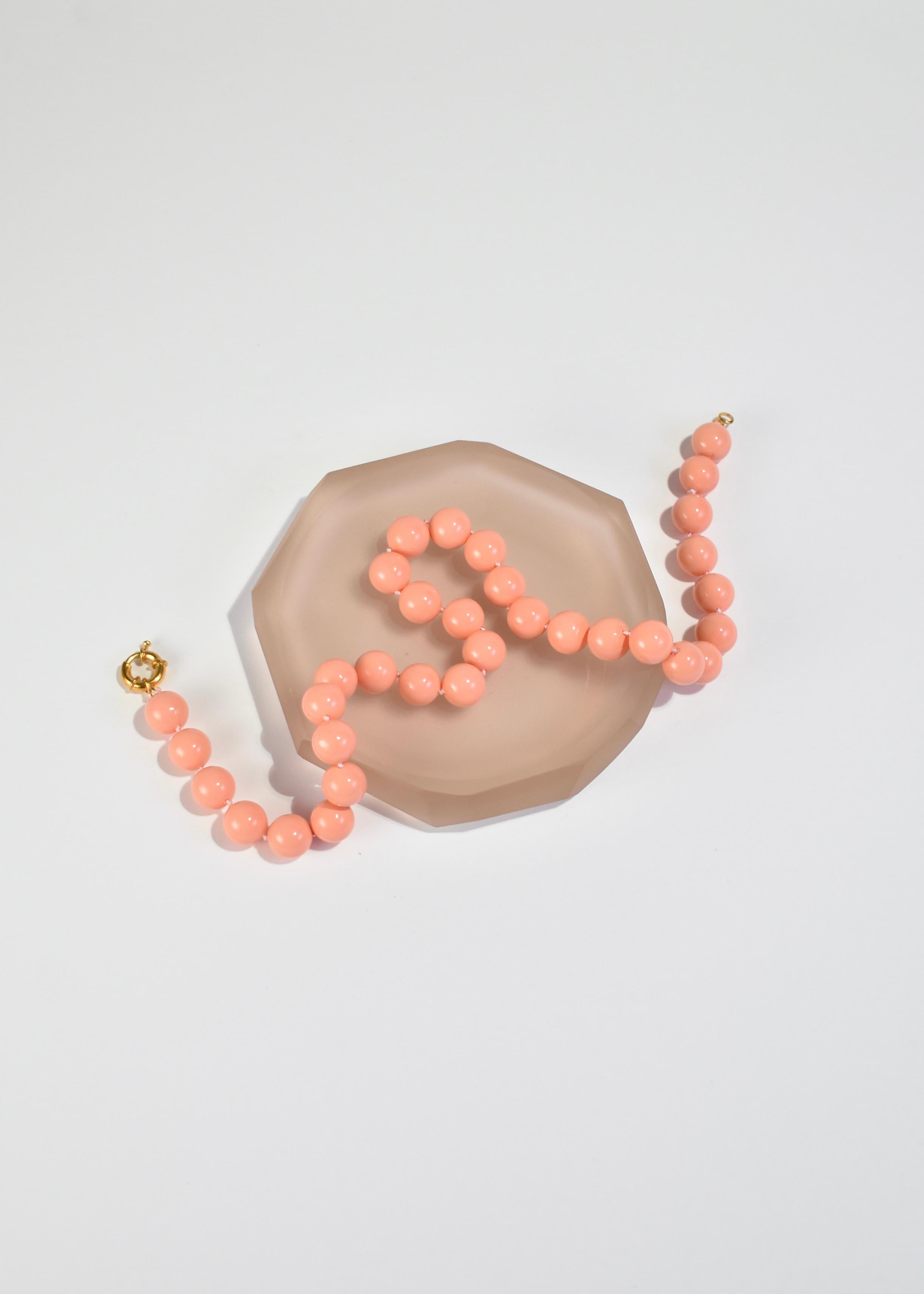 Women's or Men's Coral Glass Necklace
