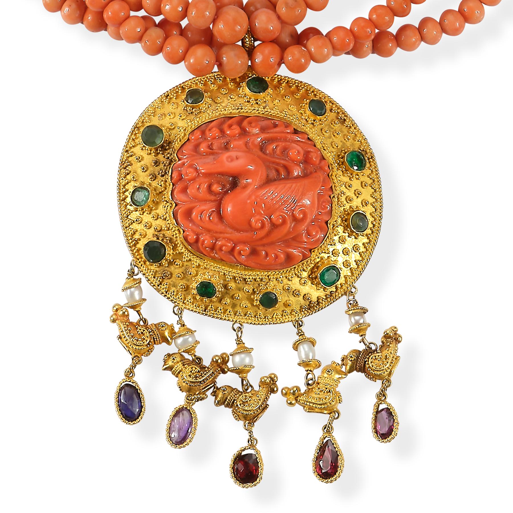 small coral necklace designs