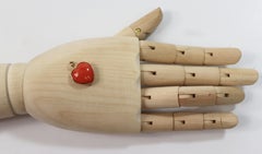 Coral Heart, 18K Yellow Gold Pendant