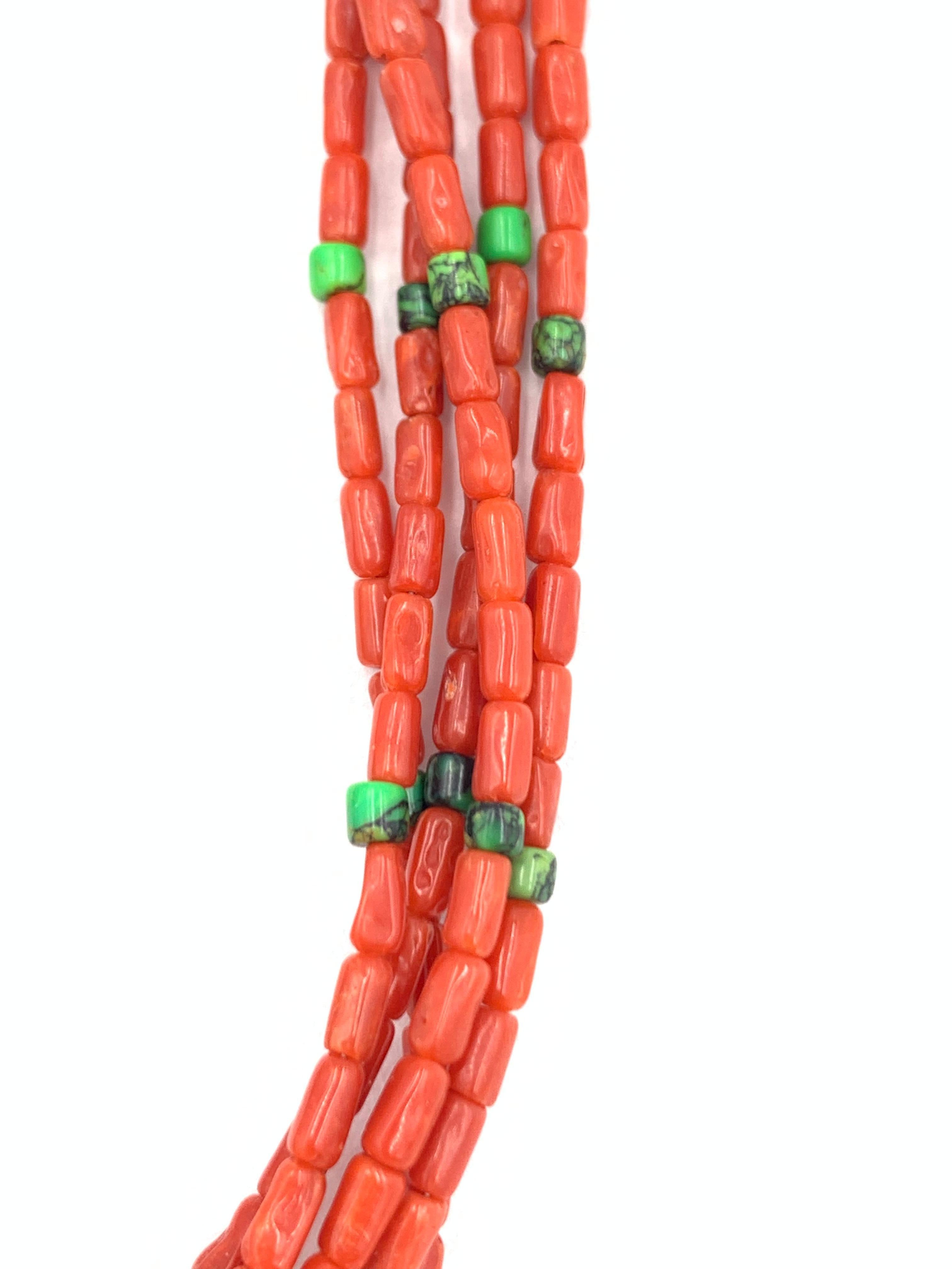 Contemporary Heishi Style Coral Beaded Necklace with Five Strands.


#1012 @ S