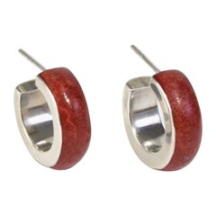 Coral Hoop Earrings