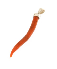 Coral Horn Silver Pendant