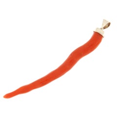 Coral Horn Silver Pendant