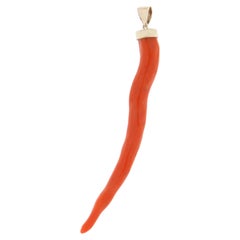 Coral Horn Silver Pendant