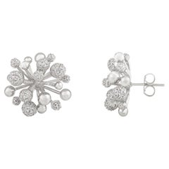 Pendientes florales de circón inspirados en coral en plata de ley 925 Regalo para mamá