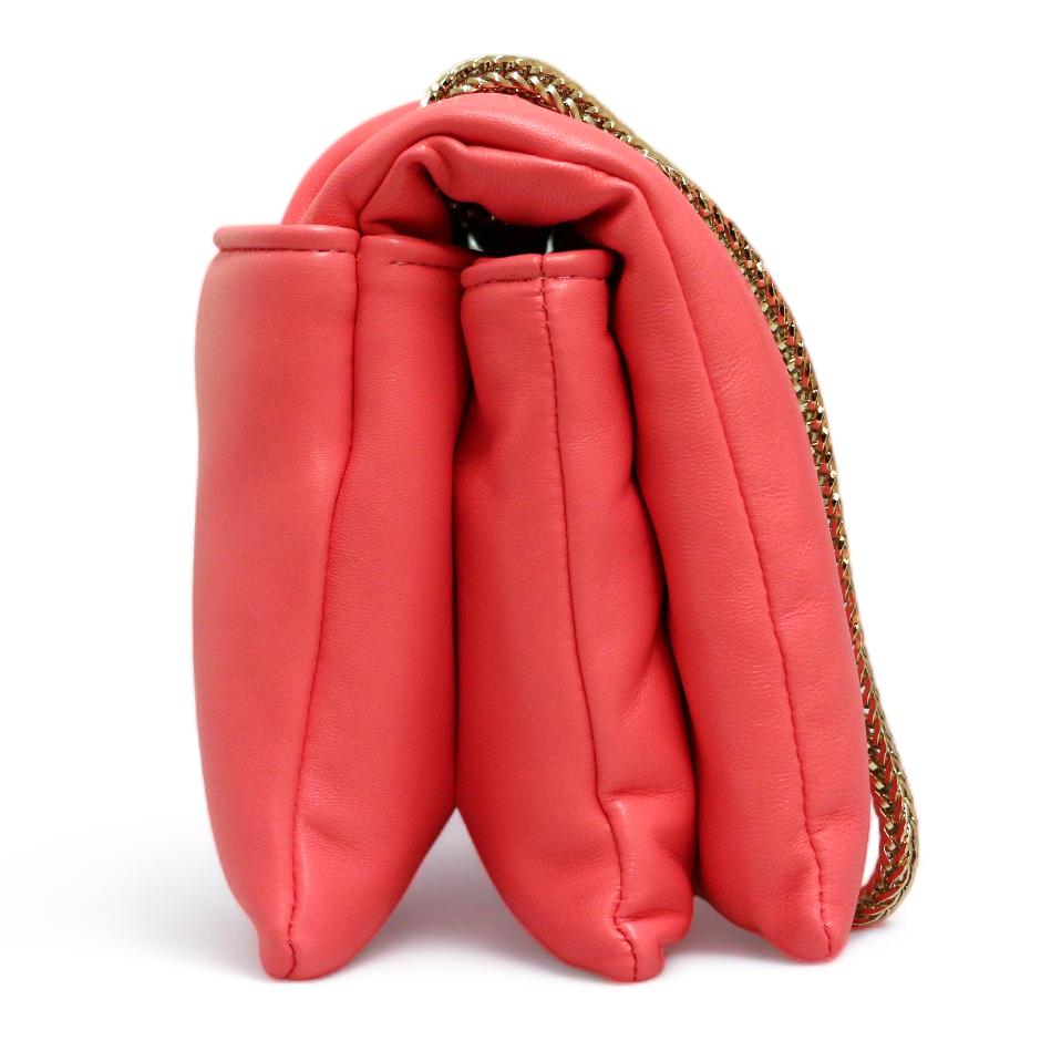 Coral Leather Airbag Bag GIAMBATISTA VALLI In Excellent Condition For Sale In Paris, FR