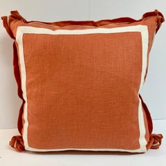 Coral Linen Geometric Toss Pillow