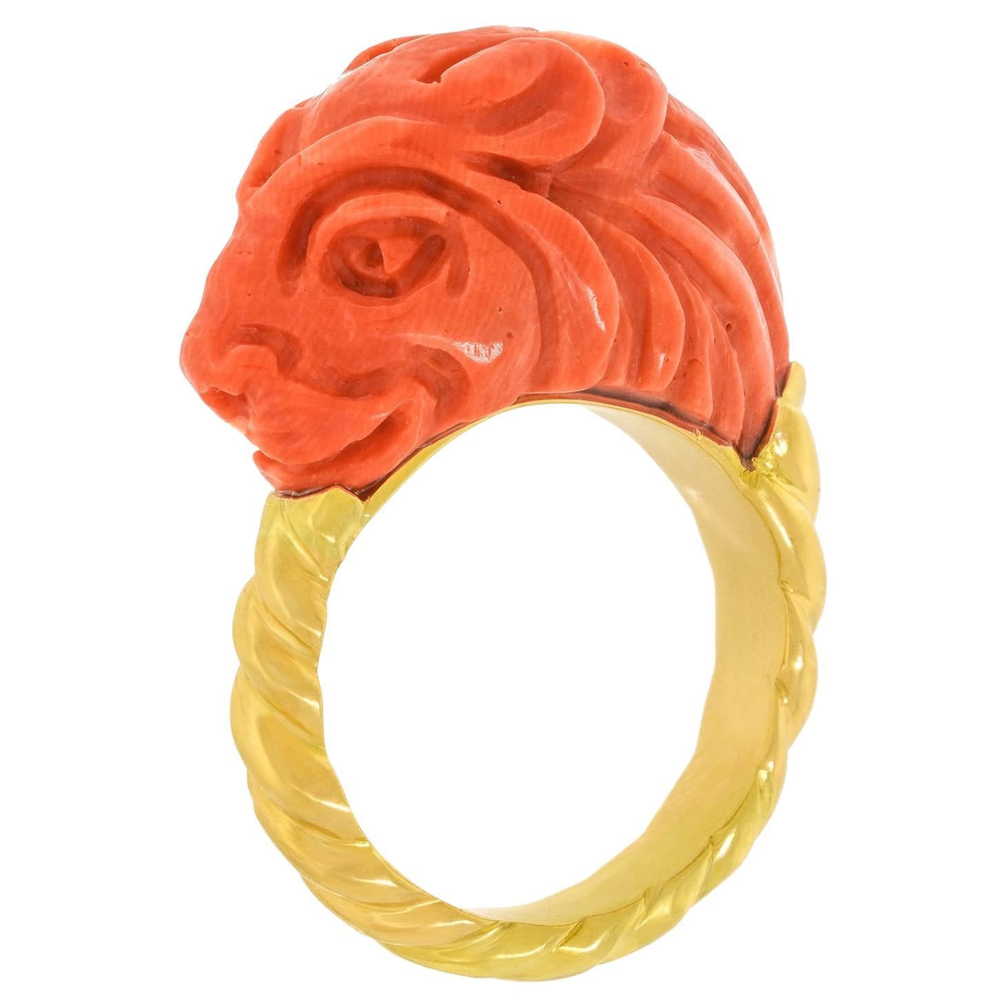 Coral Lion Ring For Sale