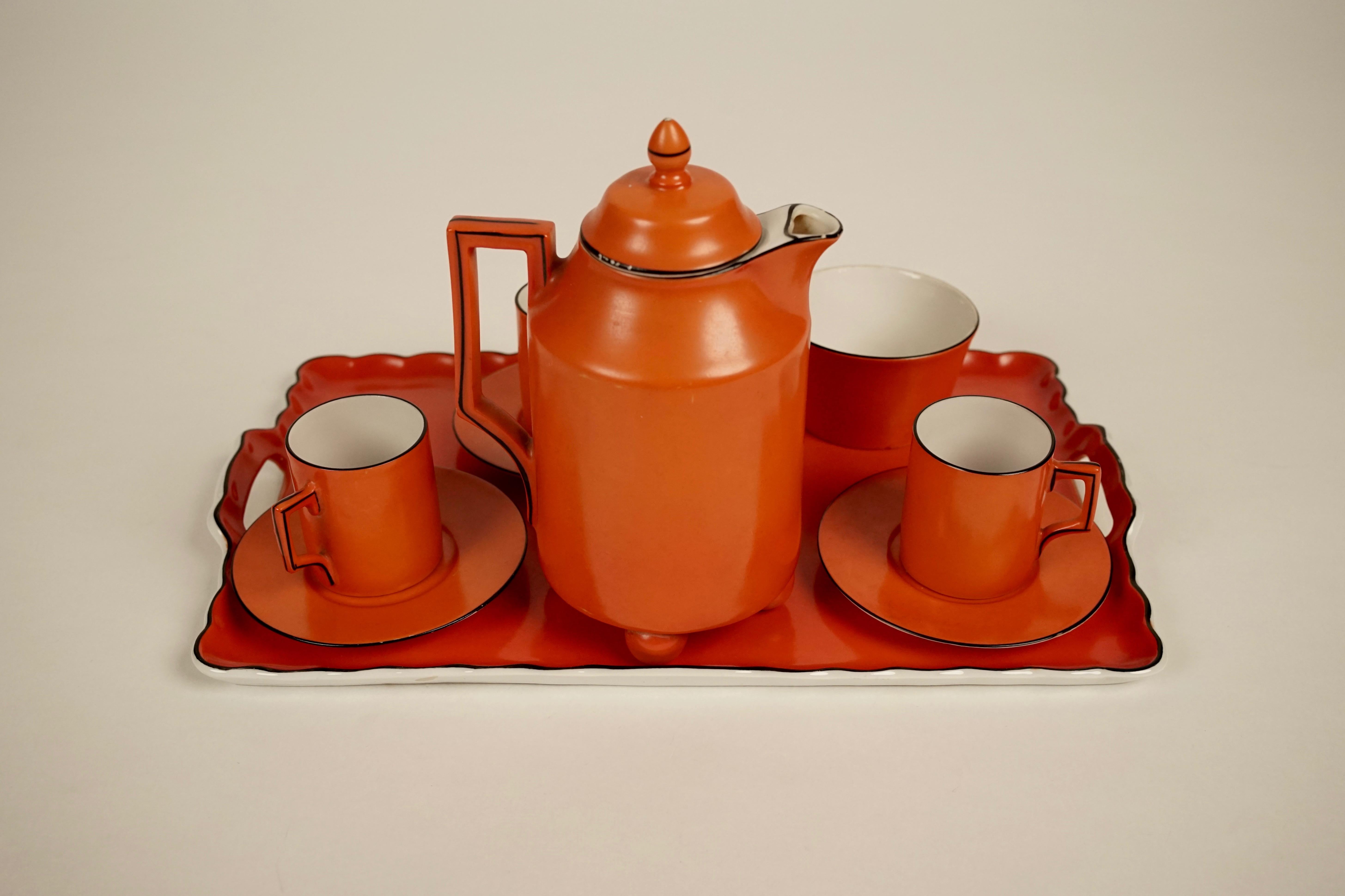 Coral Mokka Set in Style from Dorothy Draper from 1930s For Sale 11
