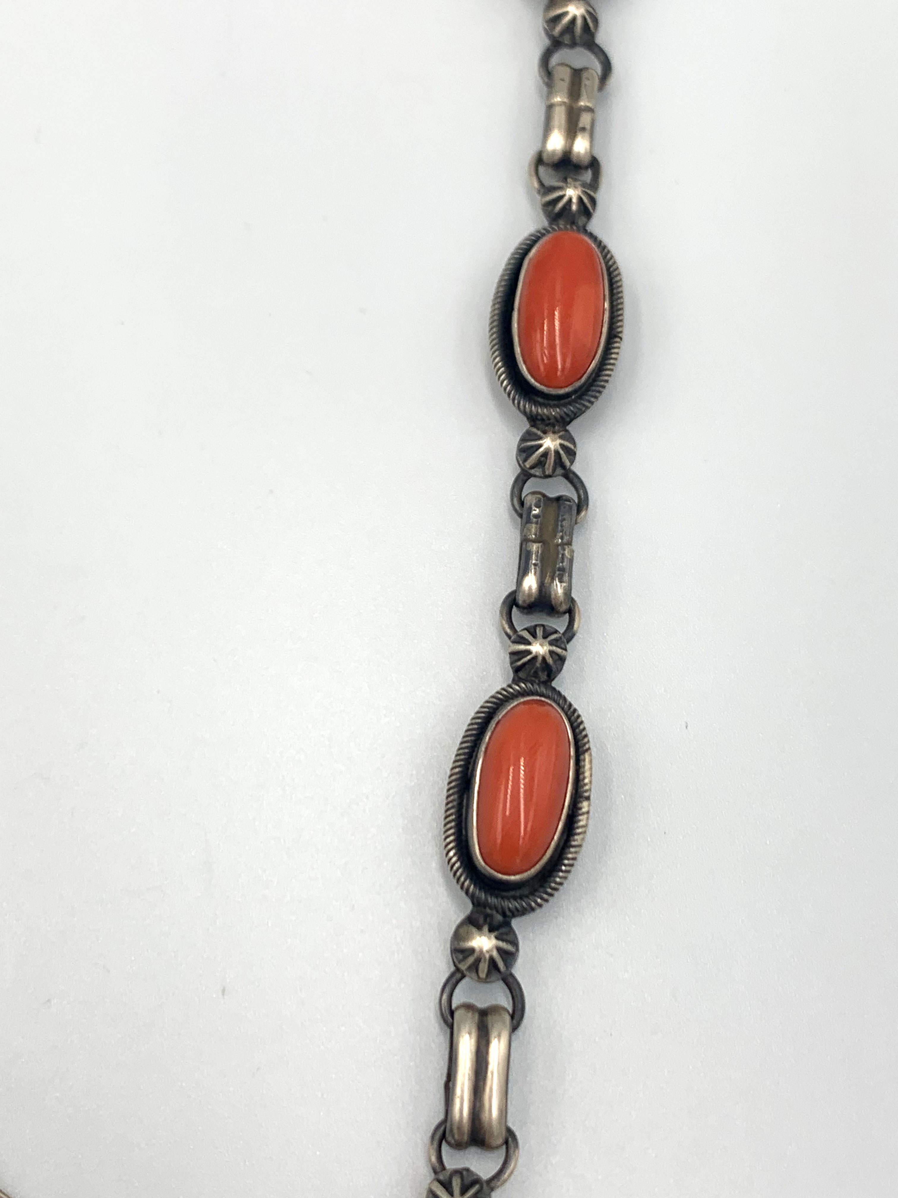Coral & Morgan Dollar Necklace with Coral & Mercury Dime Earrings For Sale 8
