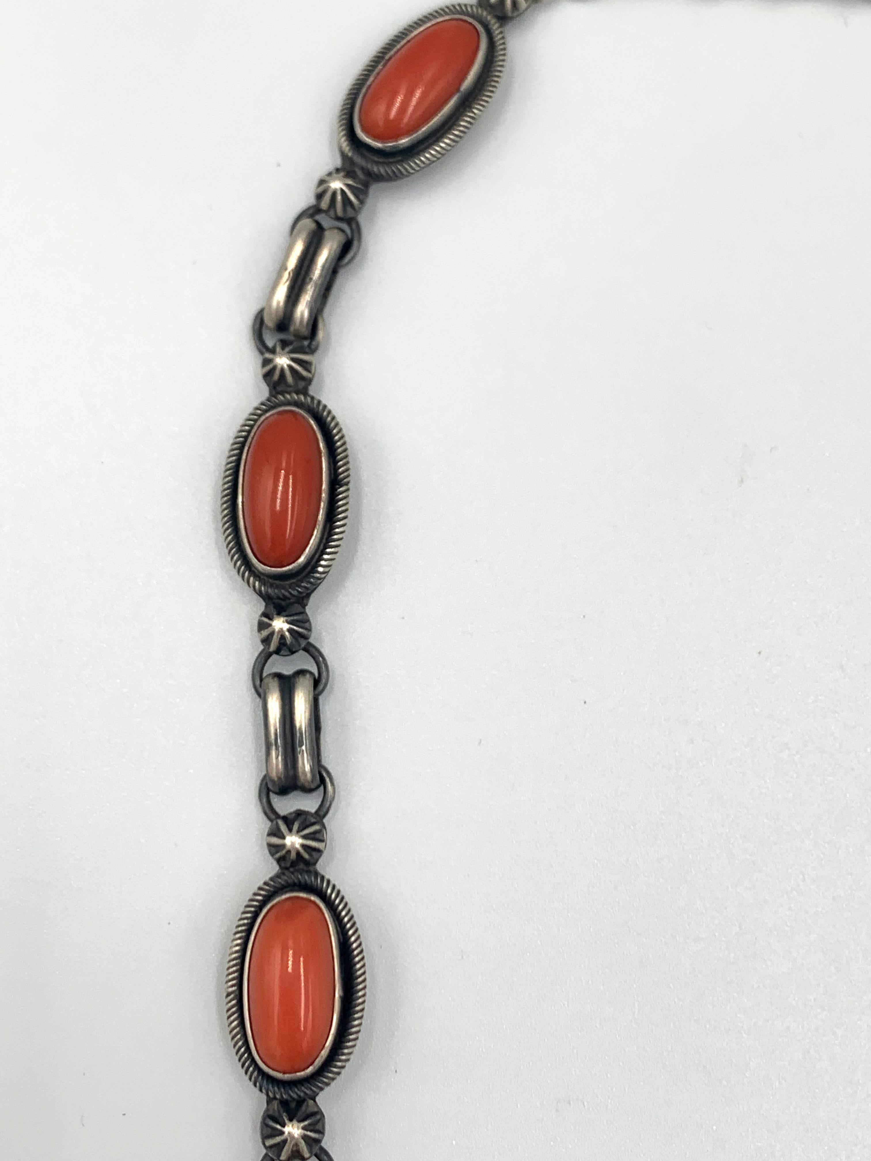 Coral & Morgan Dollar Necklace with Coral & Mercury Dime Earrings For Sale 4