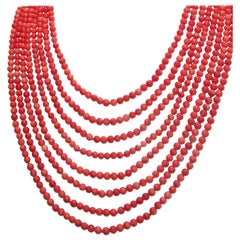 Coral Multi Strand Necklace