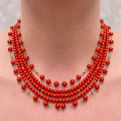 Coral Multi-Strand Paradizia Necklace