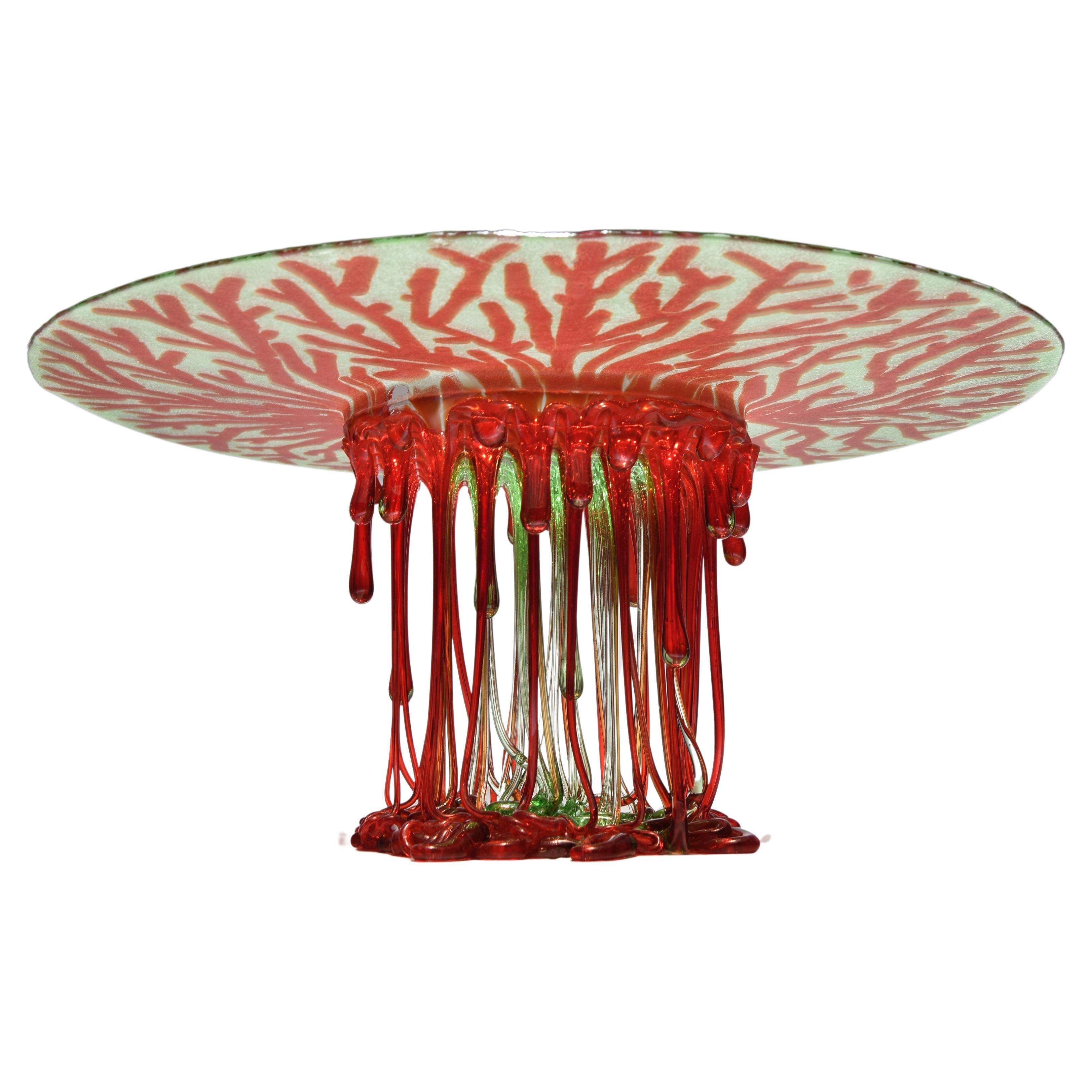 „Coral“-Tafelaufsatz aus Muranoglas, handgefertigt in Italien, einzigartiges Design, 2022