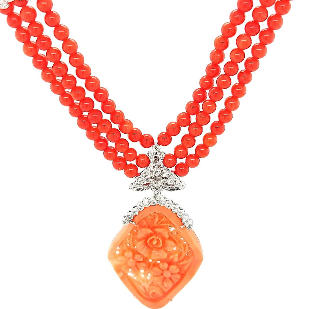 coral and jade necklace sets