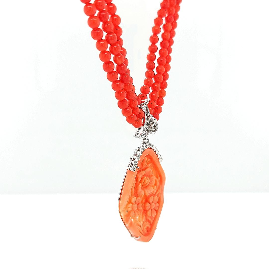 coral necklace set