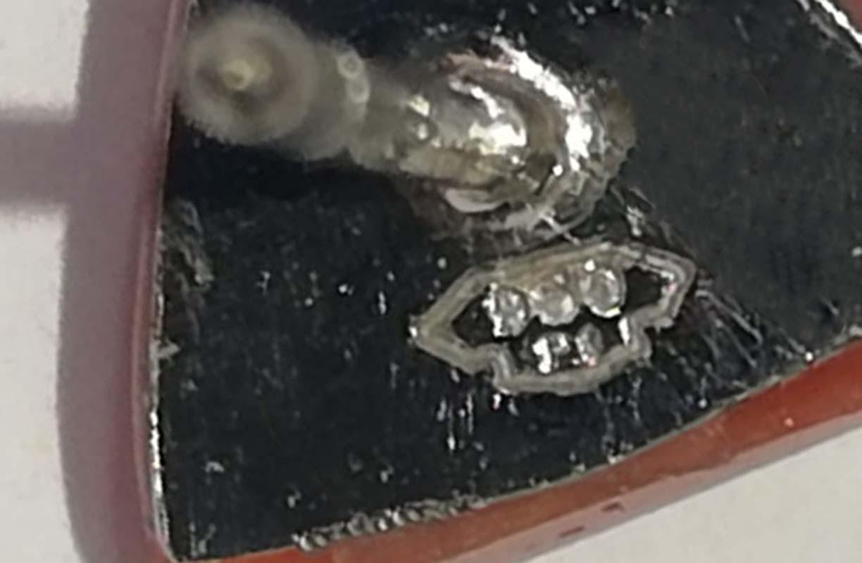 Donna Coral, Onyx, Diamonds, Platinum Dangle Earrings. in vendita