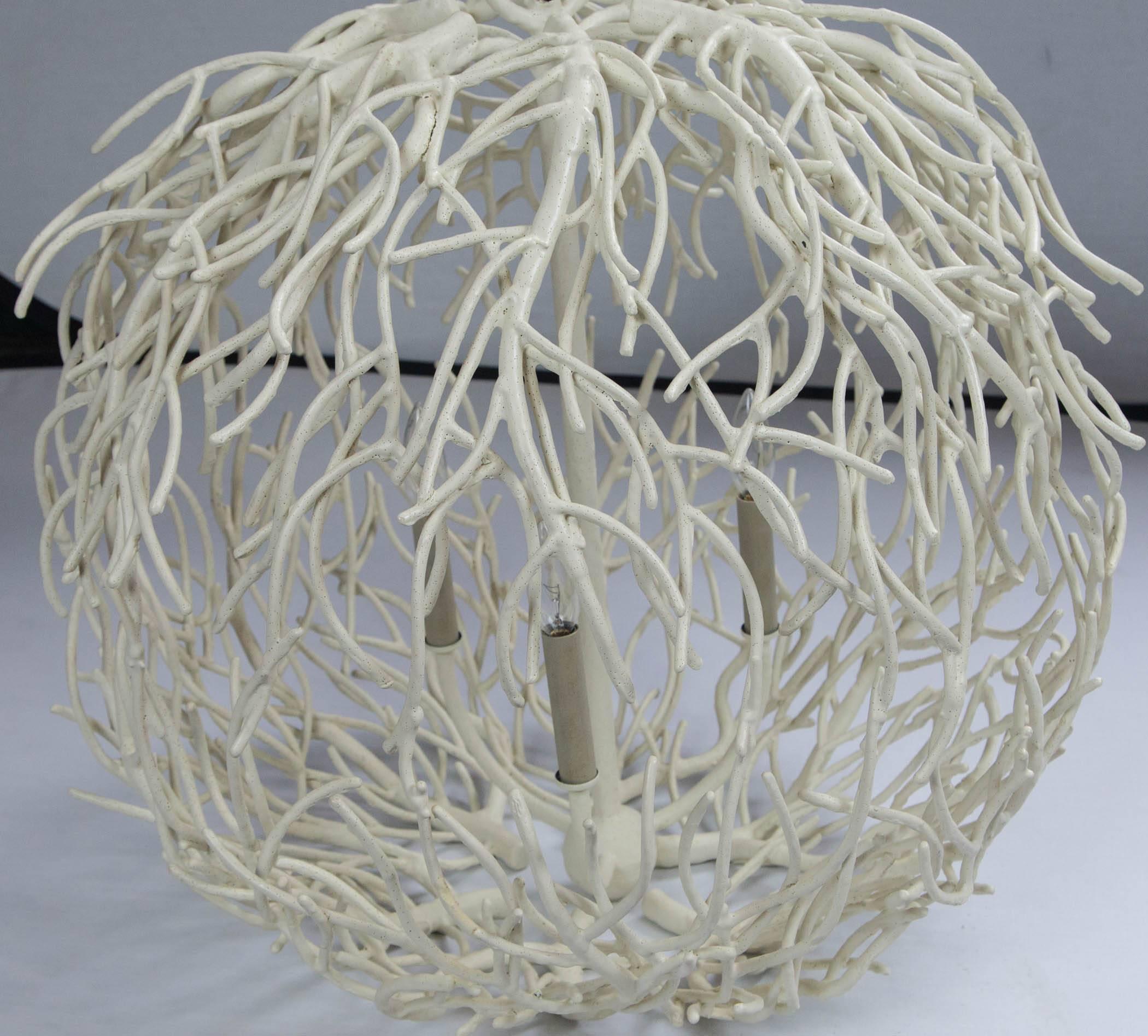 Italian Coral or Twig Globe Pendant Chandelier, Italy