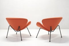 Coral Orange Slice Lounge Chairs by Pierre Paulin for Artifort, Set of 2