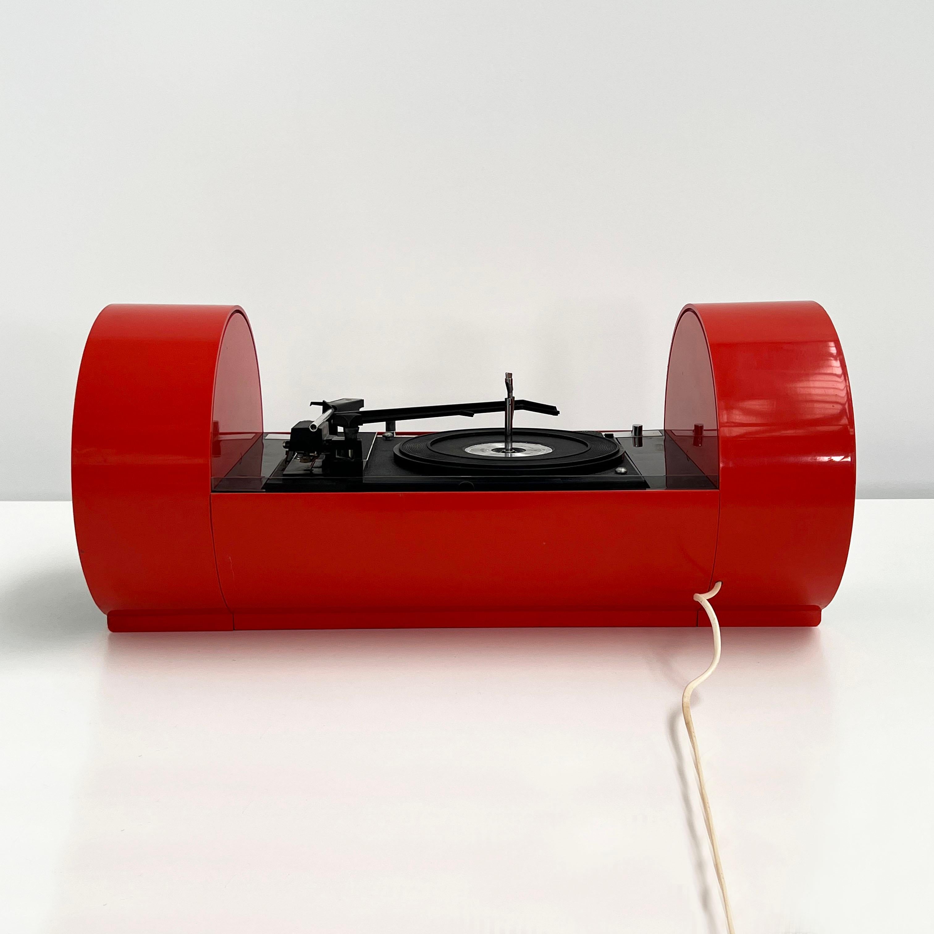 Mid-20th Century Coral PAAM Tube Turntable Stereo Console by Yonel Lebovici, 1968