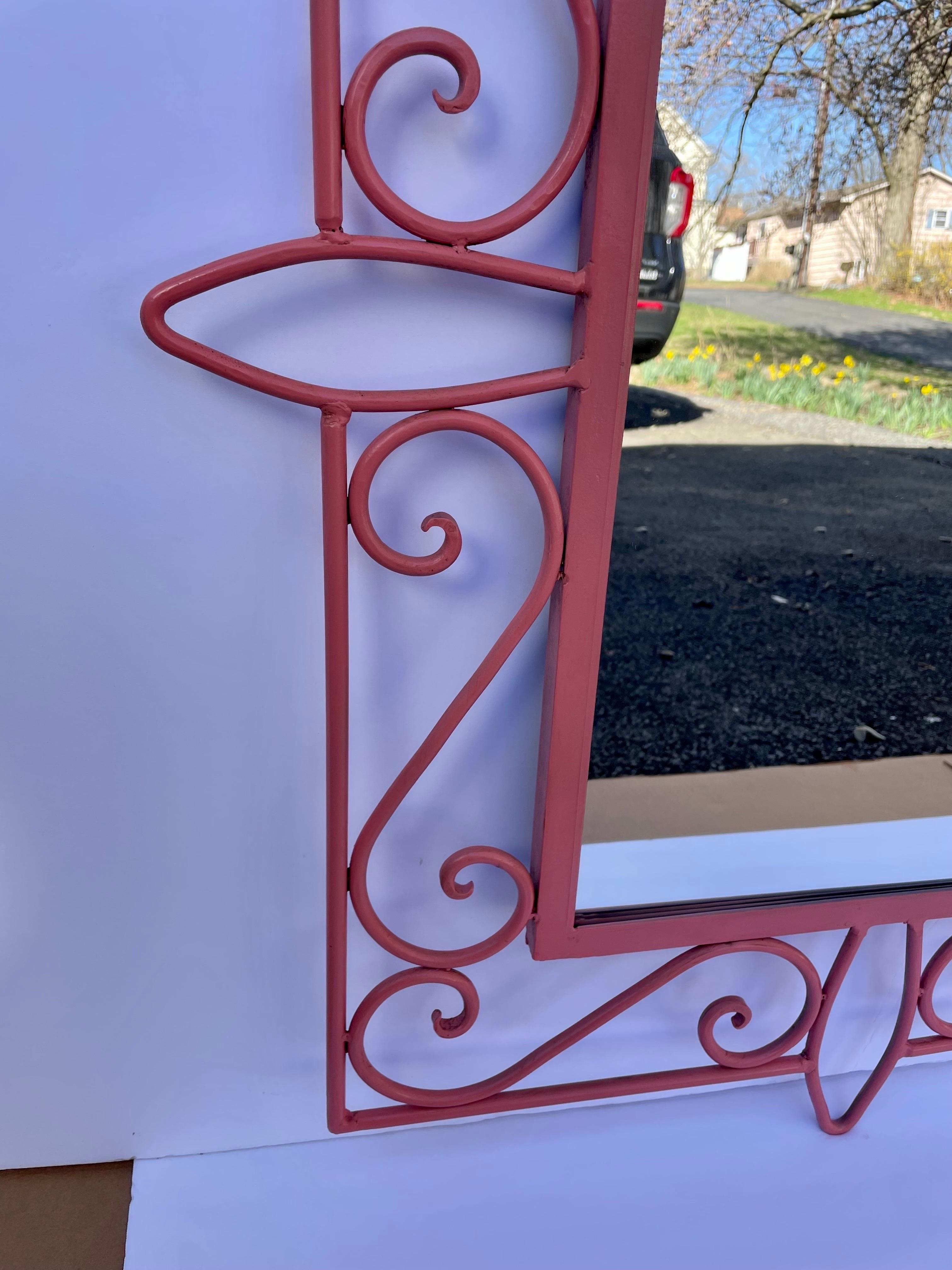 Gilt Coral Painted Curvy Mirror