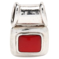 Ciondolo di corallo, argento sterling, ciondolo di corallo rosso