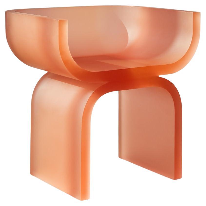 Coral Pink Resin Rick Chair by French Designer Joris Poggioli For Sale