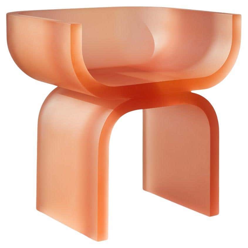 Coral Pink Resin Rick Chair by French Designer Joris Poggioli For Sale ...