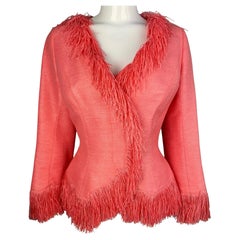 Chaqueta de rafia coral SS 2001 Les Solarisées Thierry Mugler Couture