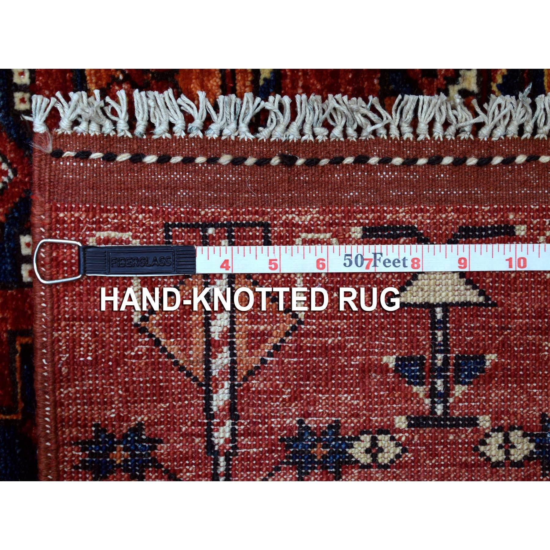 Coral Red Soft Wool Hand Knotted Afghan Ersari Oriental Rug 10'0